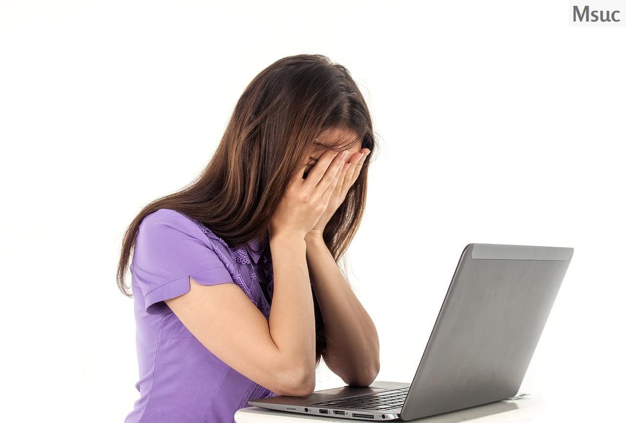 young woman, computer, notebook